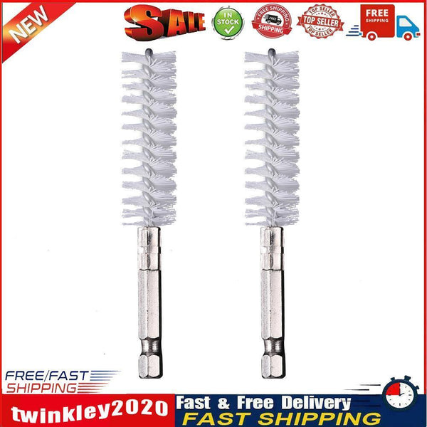 2pcs/Set Universal Impact Drivers Pipe Cleaning Nylon Brushes w/ Hex Shank Newly