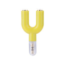 3.5mm Extension Earphone Audio Splitter 1 Male to 2 Female Adapter (Yellow)