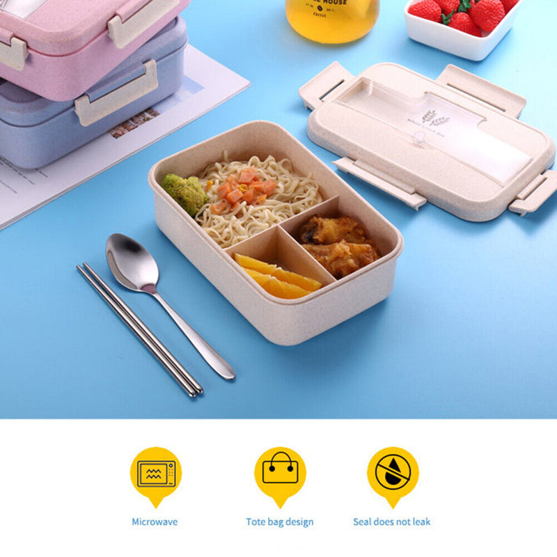 Microwave Lunch Containers Box with Compartments Bento Food Storage for Office