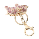 Women's Elephant, Inserted Colors, Cast Rose Keychain