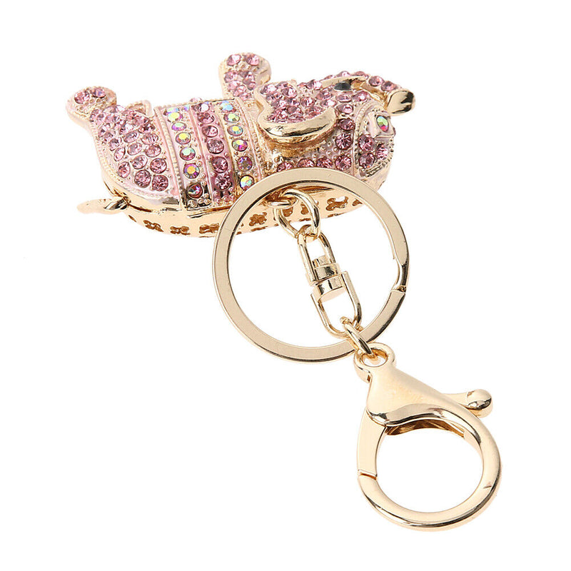 Women's Elephant, Inserted Colors, Cast Rose Keychain