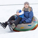 Winter Inflatable Ski Circle with Handle Durable Kids Adults Snow Sled Ring