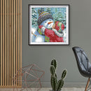 Partial Cross Stitch 11CT Kiss Snowman Counted Embroidery DIY Needlework Ki