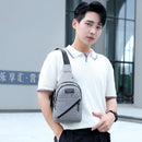 Double Zippers Solid Color Chest Bags Men Outdoor Sports Nylon Crossbody Bags