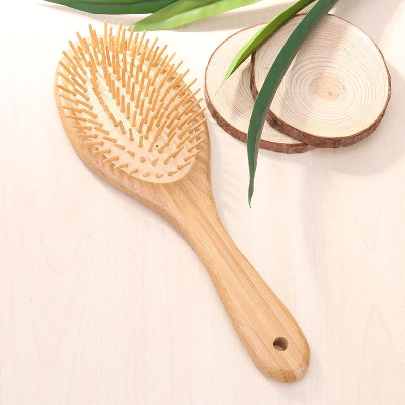 Wood Bamboo Anti-static Hair Vent Brushes Care Air Cushion Massage Comb (L)