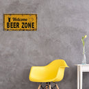 Welcome Beer Zone License Plate Metal Tin Sign Plaque for Bar Pub Club Cafe