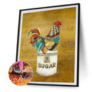 5D DIY Rooster on Candy Jar Full Round Drill Diamond Painting Kit Art Craft