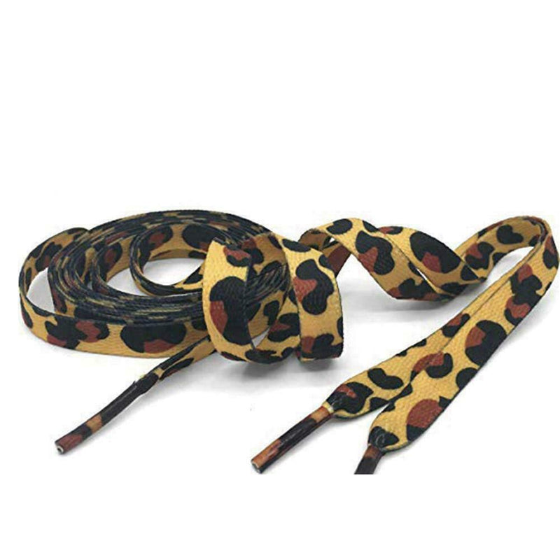 Classic Leopard Print Shoelaces Fashion Flat Laces apply to all of shoesRe U8U7