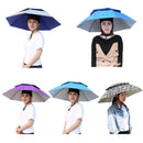 5pcs Foldable Fishing Sunshade Umbrella Hat UV Protection (Lake Blue)