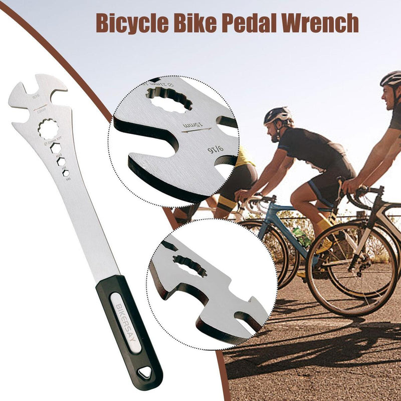 Bicycle Foot Pedal Wrench Spanner Alloy Steel Long Handle Bikes Repair Tool\