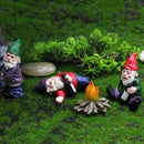 Garden Decoration Figures, Mini Fairy Garden Gnome Dwarf Statue Funny, 4 Pa