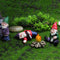 Garden Decoration Figures, Mini Fairy Garden Gnome Dwarf Statue Funny, 4 Pa