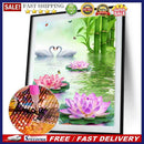 5D DIY Diamond Painting Lotus Pond Cross Stitch Embroidery Rhinestones Kits