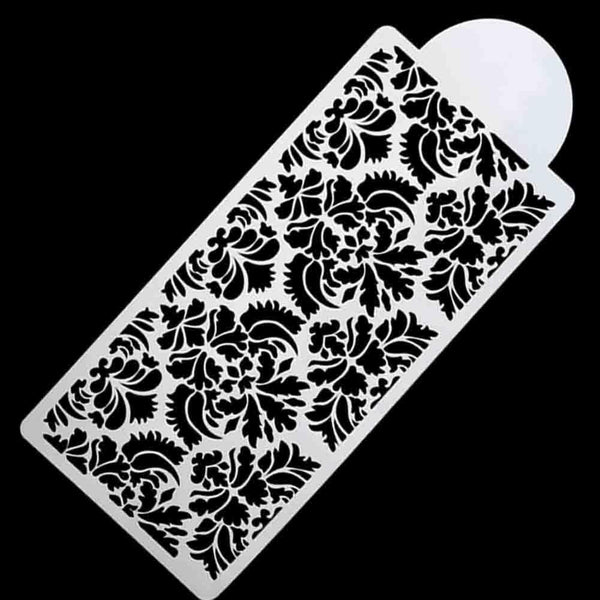 Lace Flower Border Fondant Cake Stencil Baking Tool Decor Damask Mould P0K7