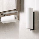 Kitchen Self-adhesive Roll Paper Holder Bathroom Towel Storage Rack (White)