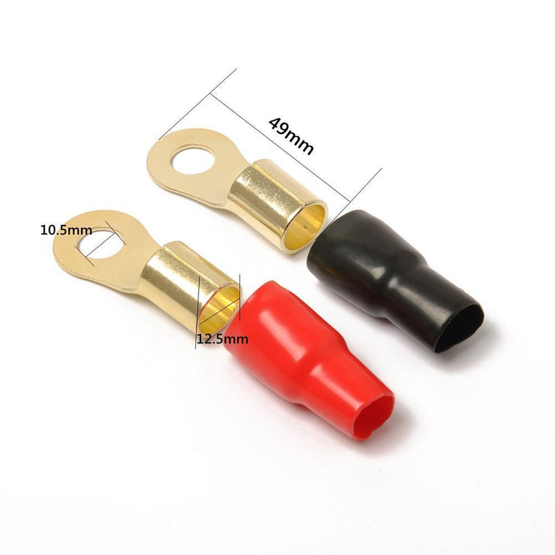 4pcs Floor Wire Ring Terminals Car Audio 0GA Gauge Power Connectors