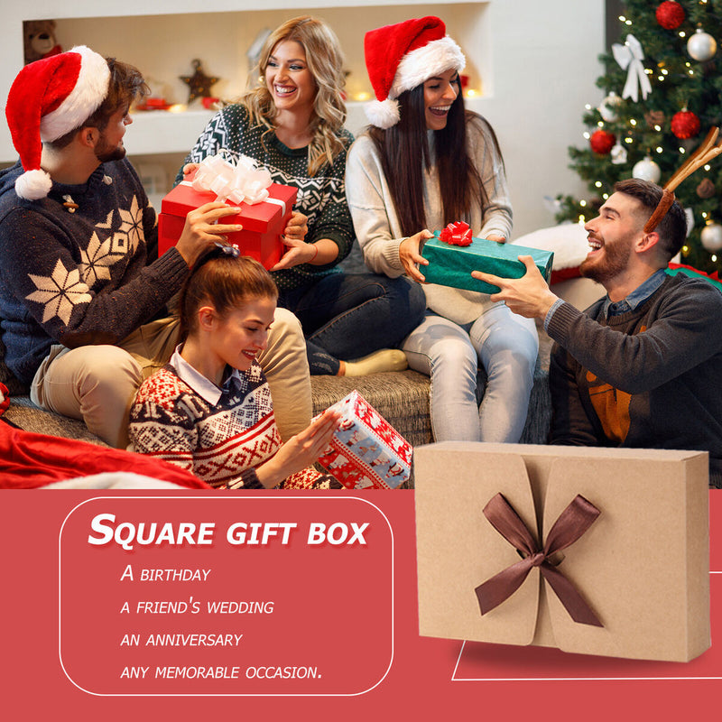 Gift Boxes 10 Packs, Kraft Paper, Presents Package Wrap (17.5 X 11.5 X 5cm)
