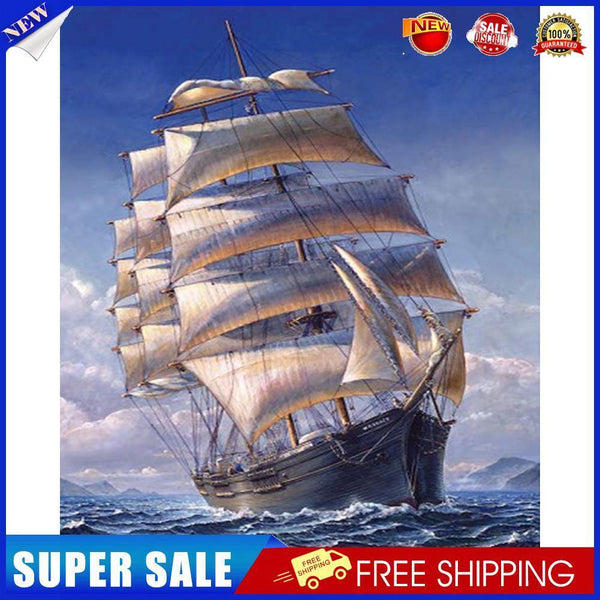 Oil Paint By Numbers Picture DIY Drawing Painting Kit Abstract Boat Artwork