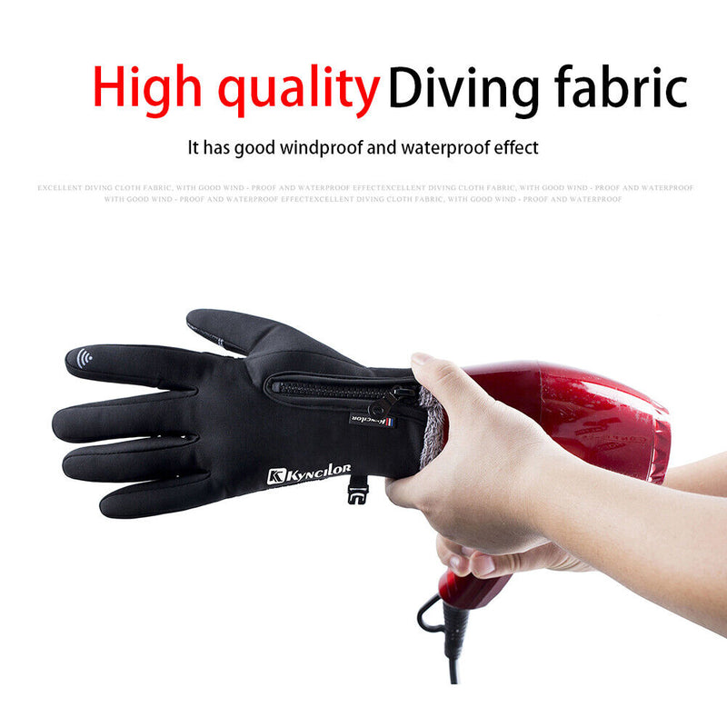 1 Pair Winter Anti-Brief Bike Cycling Fleece Gloves Windproof Full Finger Center