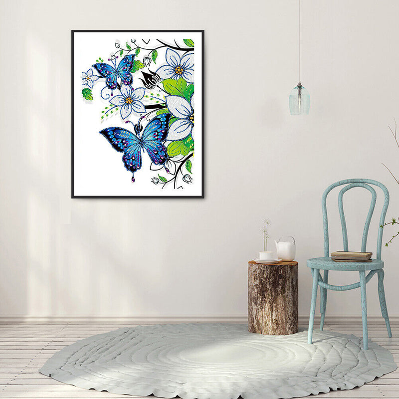 Diamond Painting butterfly and flower Partial Special Drill Rhinestone Kit Newly