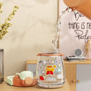 1100ml Straw Big Belly Water Cup Drinking Water Bottle w/ Stickers (Orange)