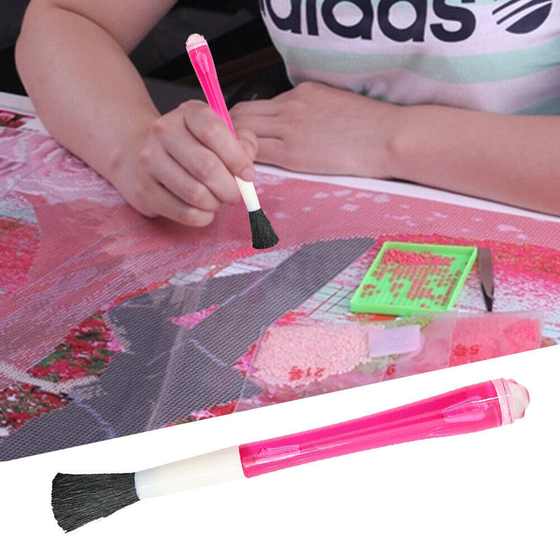 Dual-use Diamond Painting Point Drill Pen Clean-up Sweep Brush Embroidery Supply