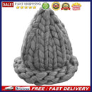 Winter Women Crochet Beanie Ball Hat Knitted Wool Ski Crochet Cap (Gray)