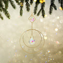 Crystal Ball Iron Ring Hanging Pendant Home Garden Decor (5)