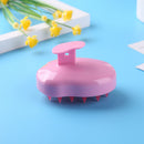 Shower Hair Washing Shampoo Brush Silicone Teeth Head Massage Brush (Pink) Newly