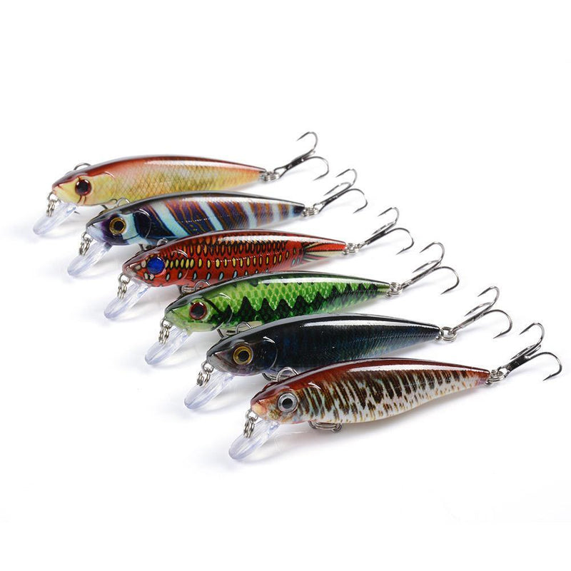 6pcs 8.6cm/9.1g Hard Plastic Minnow Fishing Lures Wobblers Artificial Baits