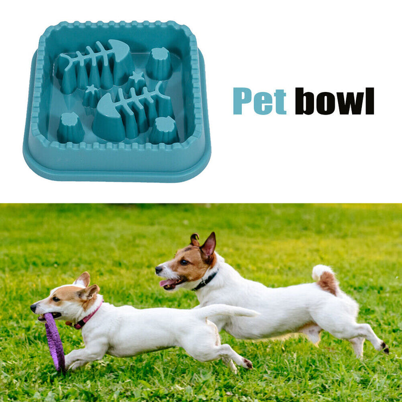 Dog Feeding Food Bowls Slow Eating Feeder Dish Pet Anti Gulping (Green) Newly