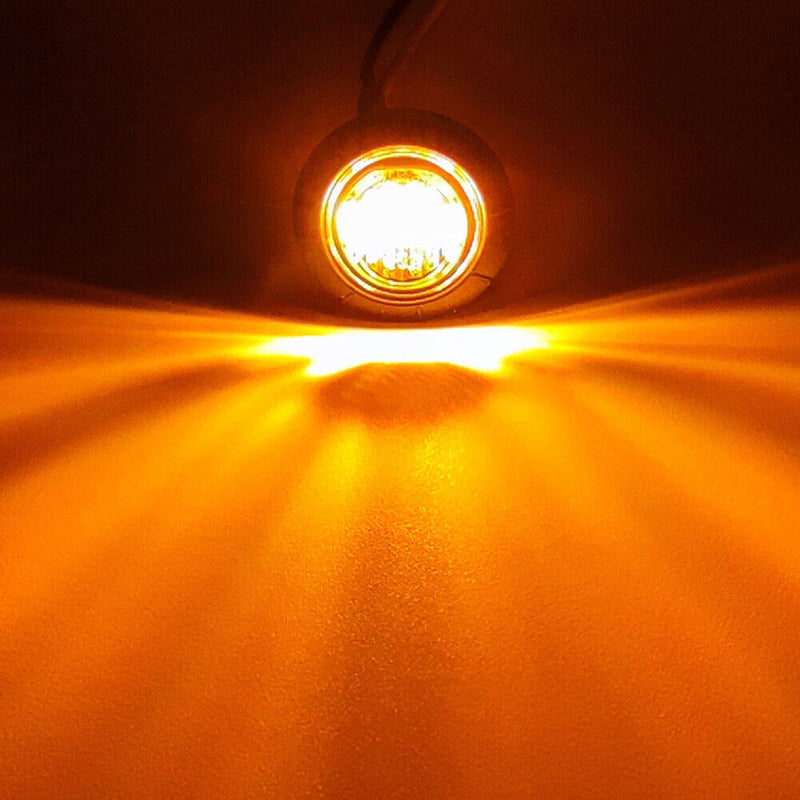 5pcs 12V-24V 3 SMD LEDs Trailer Side Marker Lights Clearance Light (Orange)