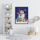 Midnight Snowman Full Cross Stitch 11CT Counted DIY Handmade Needlework Decor