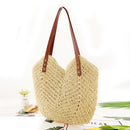 Summer Women Straw Handbag Hand Woven Shoulder Bag Female Beach Vacation Tote