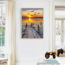 Diamond Painting Full Round Drill Coast Sunset Rhinestone Modern Handmade Craft
