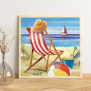 Beach Chair Oil Paint By Numbers Kits DIY Handpainted on Canvas Wall Art