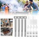 4pcs 25mm Universal Adjustable Stainless Steel Grill Tube Outdoor Picnic Spare