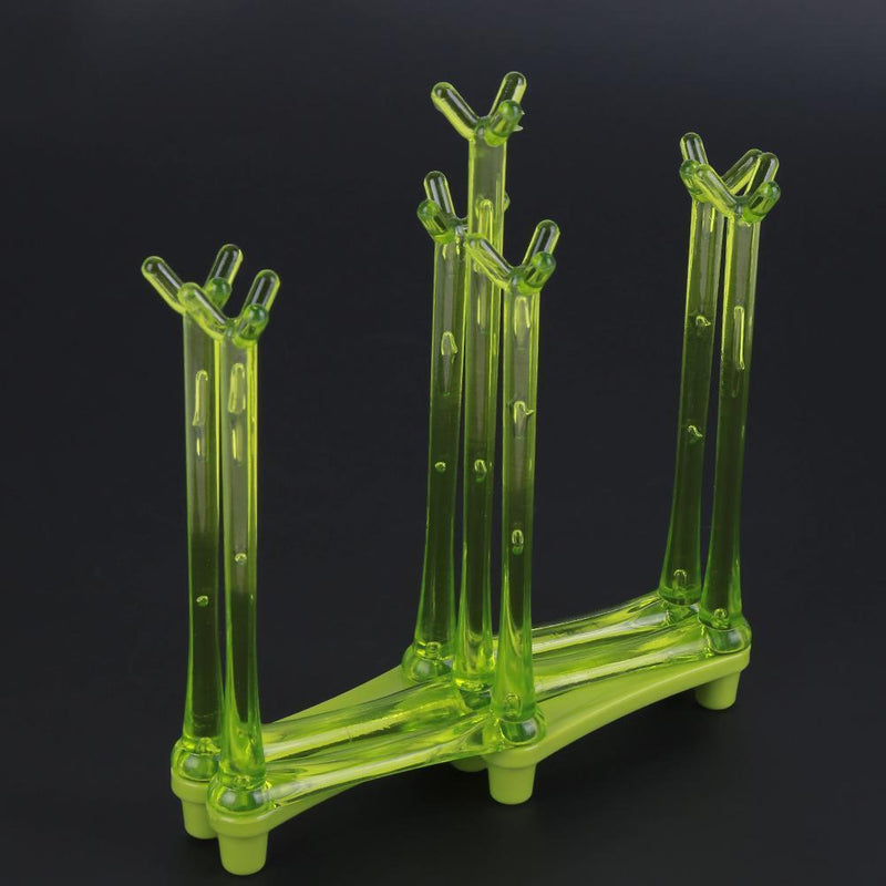 Glass Cup Bottle Drying Rack Drainer Shelf Holder Kitchen Organizer(Green) Newly