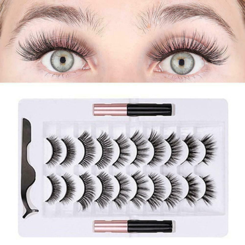 Magnetic Eyelashs Magnet Liquid Eyeliner Lashes Tweezer Long Last P2C2