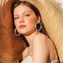 Fashion Hoop Earrings Large Big Circle Hoops Stud Earring Women Ladies Jeweller&