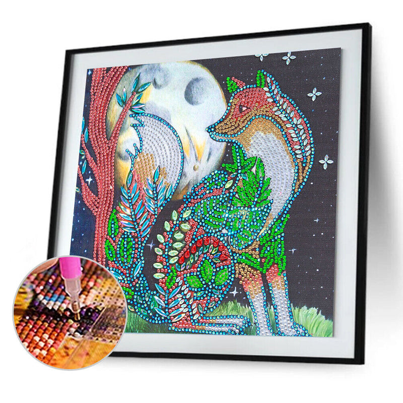 DIY Rhinestone Mosaic Wolf Part Drill Special Shape Diamond Painting Kit