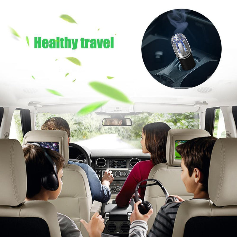 Car Air Purifier Ionizer Air Cleaner Air Freshener Odor Eliminator (Black)