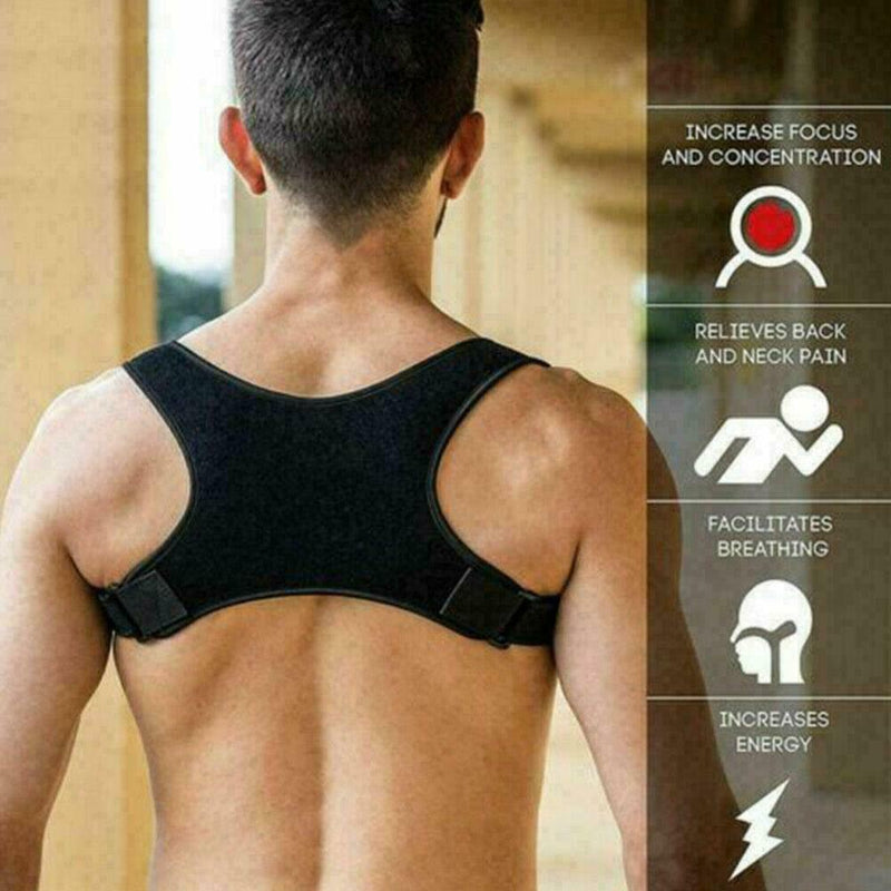 Posture Corrector Support Back Shoulder Brace Belt Adjustable Unisex P1K2