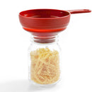 Silicone Folding Retractable Wide Mouth Funnel Liquid Fill Dispenser (Red)