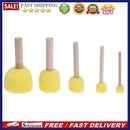 5pcs Children DIY Painting Sponge Brush Toys Wooden Handle Learning Tool