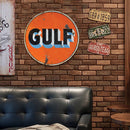 Round Metal Tin Sign Plaque Wall Gulf Posters Iron Painting for Bar Home Newly