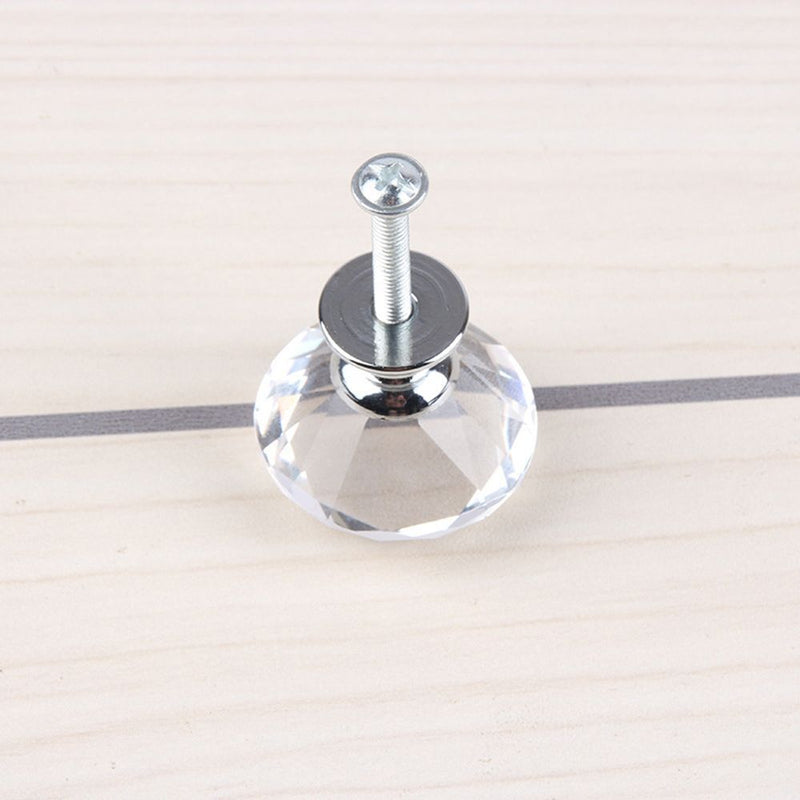 Door Knobs Cupboard Pulls Diamond Shape Pull Handle Crystal Glass Knobs