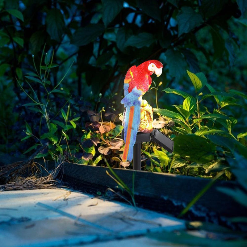 Solar Power LED Parrot Lawn Light Waterproof Garden Landscape Lamp (Red)