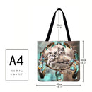 Wolf dream catcher Printed Shoulder Shopping Bag Casual Large Tote Handbag