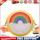 Cute Silicone Donut Round Crossbody Bag Kids Rainbow Mini Handbags (Yellow)